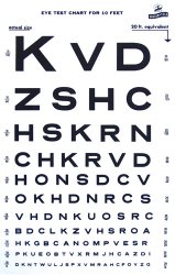 Eye Chart, Illuminated Snellen, 14'X9', 10' Dist .. .  .  